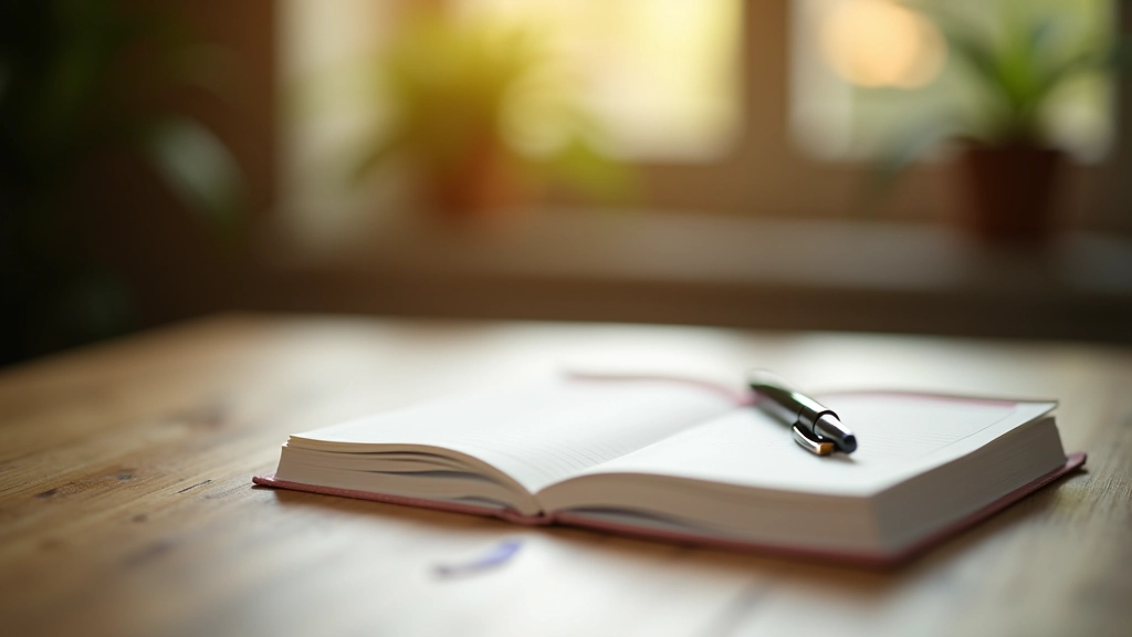 Notebook s tužkou na stole, osobní plánování a cíle, přirozené světlo