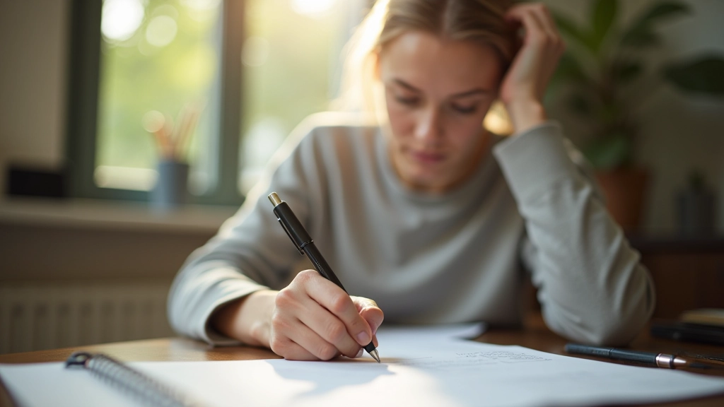 Osoba soustředěná na své dlouhodobé cíle během práce